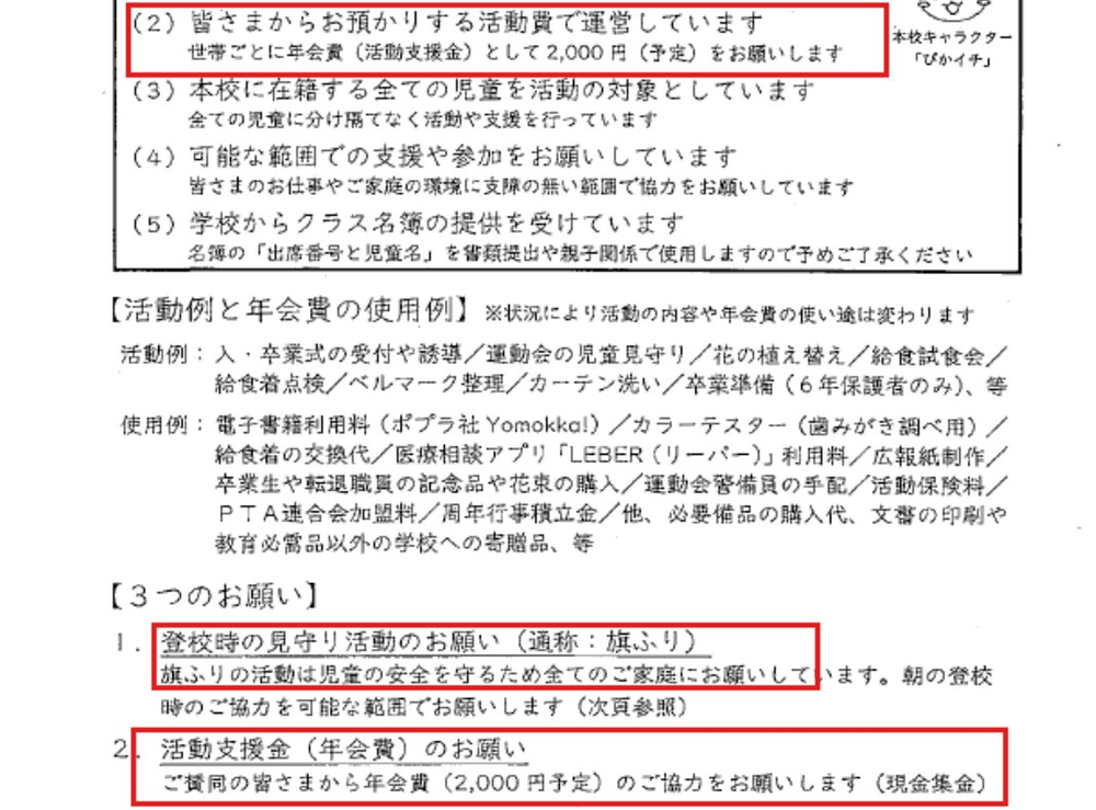 学校からクラス名簿の提供を受けている旨の実例資料